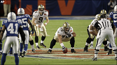 Drew Brees calls the play